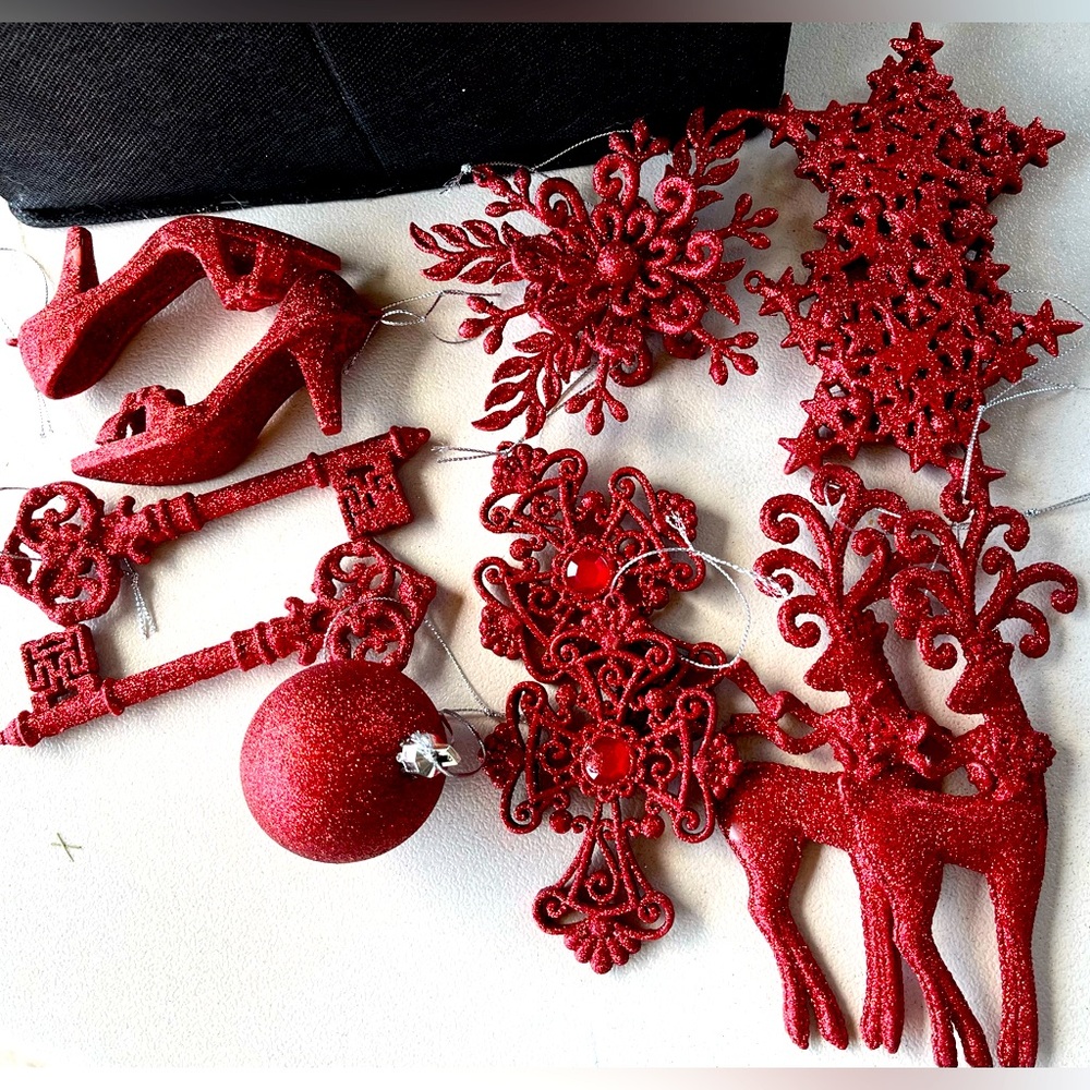 Glittery Red Ornaments